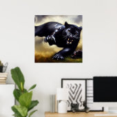 Schwarzer Panther (2) Wildkatze Poster (Heimbüro)
