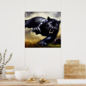 Schwarzer Panther (2) Wildkatze Poster (Küche)