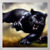 Schwarzer Panther (2) Wildkatze Poster (Vorne)