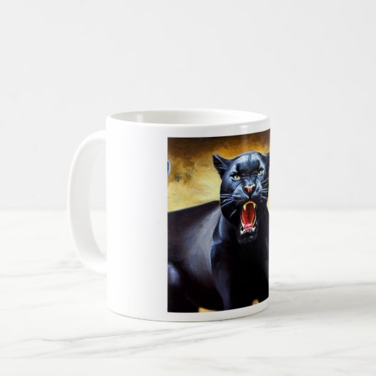 Schwarzer Panther (3) Wildkatze Kaffeetasse (Vorderseite Links)