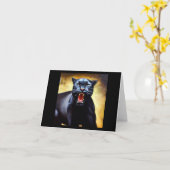 Schwarzer Panther (3) Wildkatze Karte (Gelbe Blume)