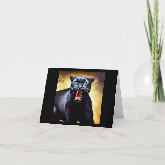 Schwarzer Panther (3) Wildkatze Karte (Vorderseite)