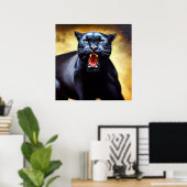 Schwarzer Panther (3) Wildkatze Poster (Heimbüro)
