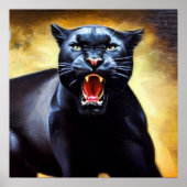 Schwarzer Panther (3) Wildkatze Poster (Vorne)