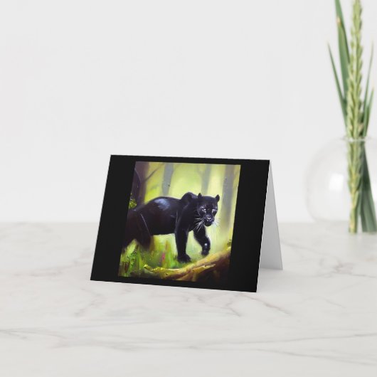 Schwarzer Panther (4) Wildkatze Karte (Vorderseite)