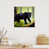 Schwarzer Panther (4) Wildkatze Poster (Küche)