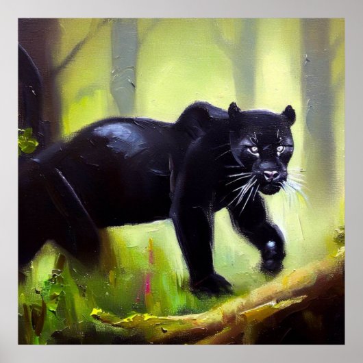 Schwarzer Panther (4) Wildkatze Poster (Vorne)