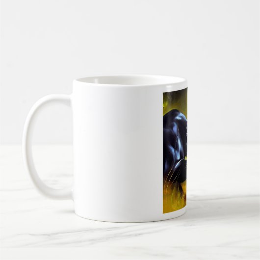 Schwarzer Panther (5) Wildkatze Kaffeetasse (Links)