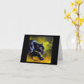 Schwarzer Panther (5) Wildkatze Karte (Gelbe Blume)