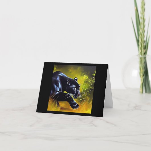 Schwarzer Panther (5) Wildkatze Karte (Vorderseite)