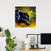 Schwarzer Panther (5) Wildkatze Poster (Heimbüro)