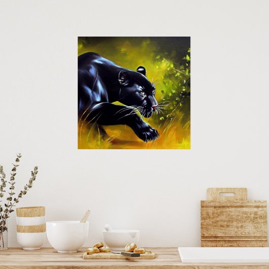 Schwarzer Panther (5) Wildkatze Poster (Küche)