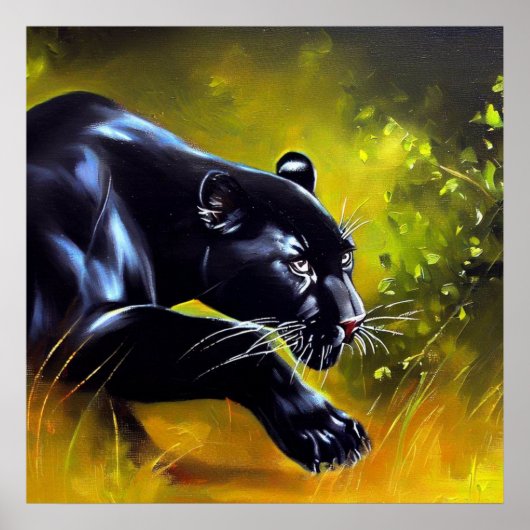 Schwarzer Panther (5) Wildkatze Poster (Vorne)