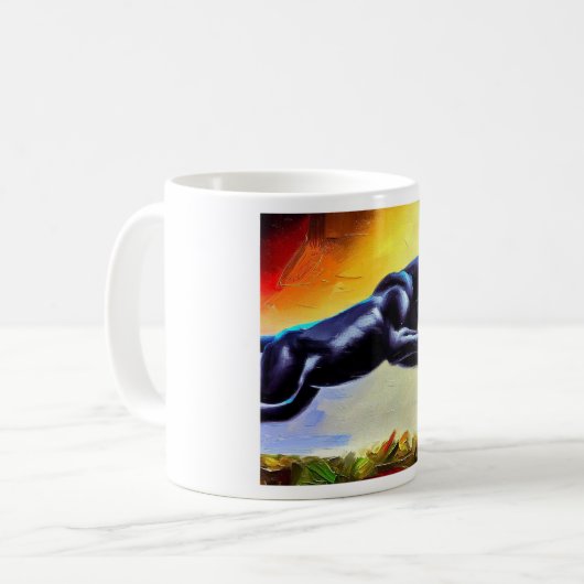 Schwarzer Panther (6) Wildkatze Kaffeetasse (Vorderseite Links)