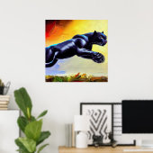 Schwarzer Panther (6) Wildkatze Poster (Heimbüro)
