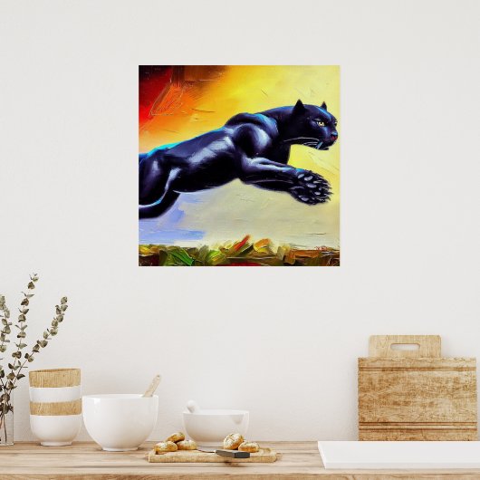 Schwarzer Panther (6) Wildkatze Poster (Küche)