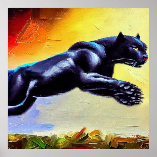 Schwarzer Panther (6) Wildkatze Poster (Vorne)