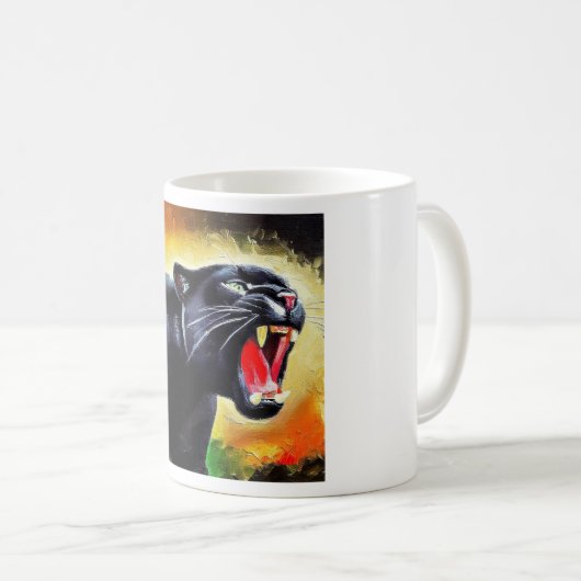 Schwarzer Panther (7) Wildkatze Kaffeetasse (VorderseiteRechts)