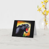 Schwarzer Panther (7) Wildkatze Karte (Gelbe Blume)