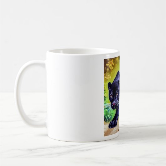 Schwarzer Panther (8) Wildkatze Kaffeetasse (Links)
