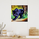 Schwarzer Panther (8) Wildkatze Poster (Küche)