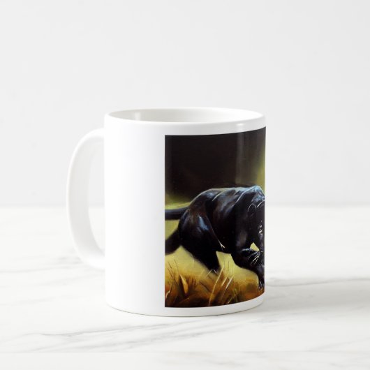 Schwarzer Panther (9) Wildkatze Kaffeetasse (Vorderseite Links)