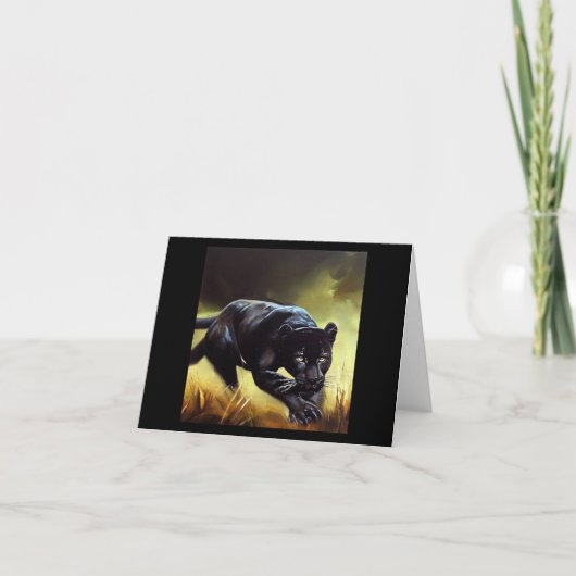 Schwarzer Panther (9) Wildkatze Karte (Vorderseite)