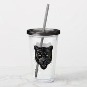 Schwarzer Panther Acryltrinkbecher (Rückseite)