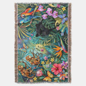 Schwarzer Panther Afrika Fröhlicher Collage-Stil D Decke (Vorderseite Vertikal)