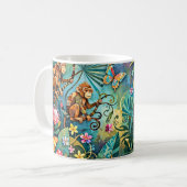 Schwarzer Panther Afrika Fröhlicher Collage-Stil D Kaffeetasse (Vorderseite Links)