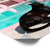 Schwarzer Panther am Pool - Mittelalter Moderne Poster (Ecke)