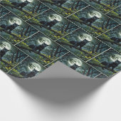 Schwarzer Panther auf einer Zweigstelle des Mondsc Geschenkpapier (Ecke)