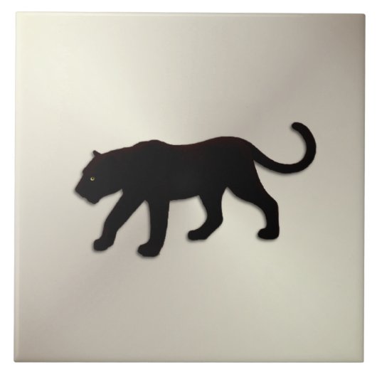 Schwarzer Panther auf Gold Fliese (Vorderseite)
