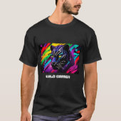 Schwarzer Panther auf Graffiti-Grund zum Gamen T-Shirt (Vorderseite)