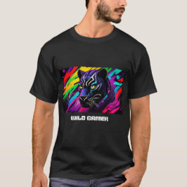Schwarzer Panther auf Graffiti-Grund zum Gamen T-Shirt