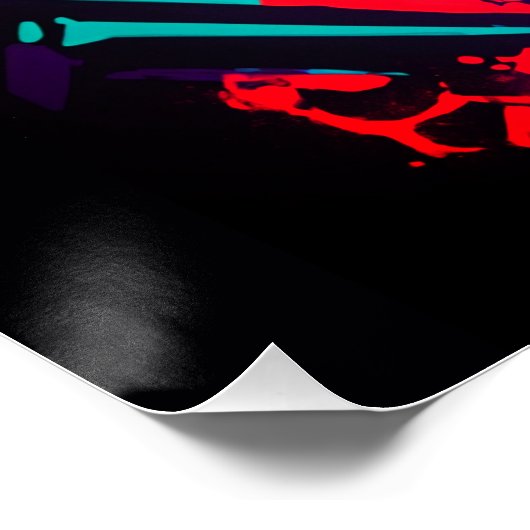 Schwarzer Panther auf Graffiti Poster (Ecke)