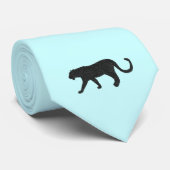 Schwarzer Panther auf hellblauer Hals-Krawatte Krawatte (Gerollt)