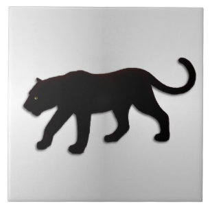 Schwarzer Panther auf Silber Fliese