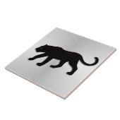 Schwarzer Panther auf Silber Fliese (Seite)