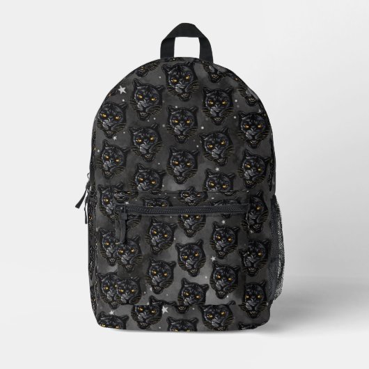 Schwarzer Panther Bedruckter Rucksack (Vorderseite)
