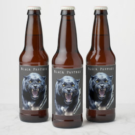 Schwarzer Panther Bierflaschenetikett
