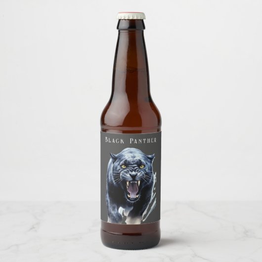 Schwarzer Panther Bierflaschenetikett (Vorderseite)