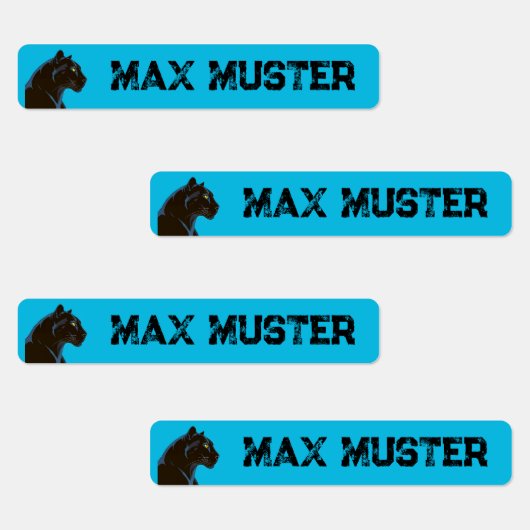 Schwarzer Panther blau 96 schmale Kinder Etiketten (Gruppe)