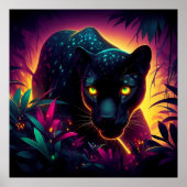 Schwarzer Panther Cougar-Katze Wildtier Poster (Vorne)