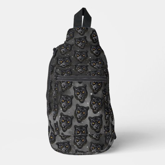 Schwarzer Panther Crossbody Bag (Vorderseite)