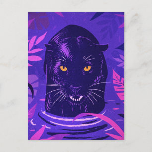 3D Postkarte Im Angesicht des Schwarzen Panthers 