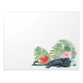 Schwarzer Panther, der ein zartes Dschungelblatt h Notizblock (Vorderseite)