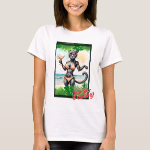 Schwarzer Panther "Der Sommer kommt!" T-Shirt