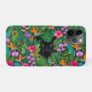 Schwarzer Panther Dschungelblumen und tropisches B Case-Mate iPhone Hülle