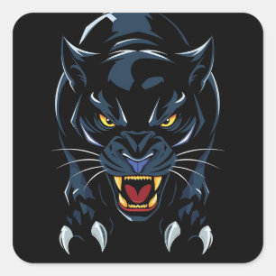 Schwarzer Panther Dunkler Tiergeist Geschenk Quadratischer Aufkleber